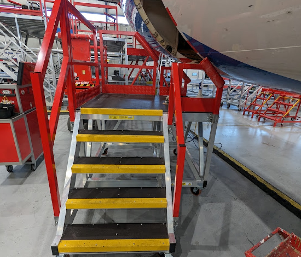 Cargo bay access stairs for a Boeing 737