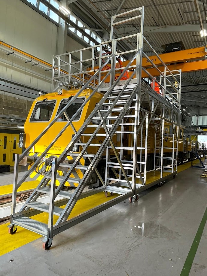 Cargo bay access stairs for a Boeing 737