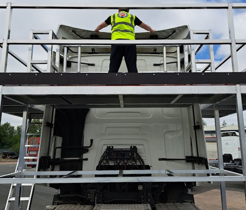 Cargo bay access stairs for a Boeing 737